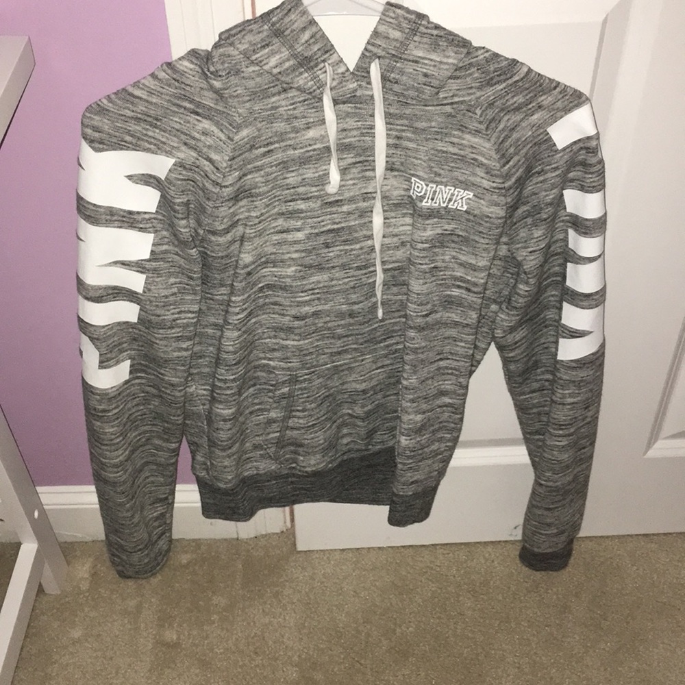 Heather grey PINK hoodie